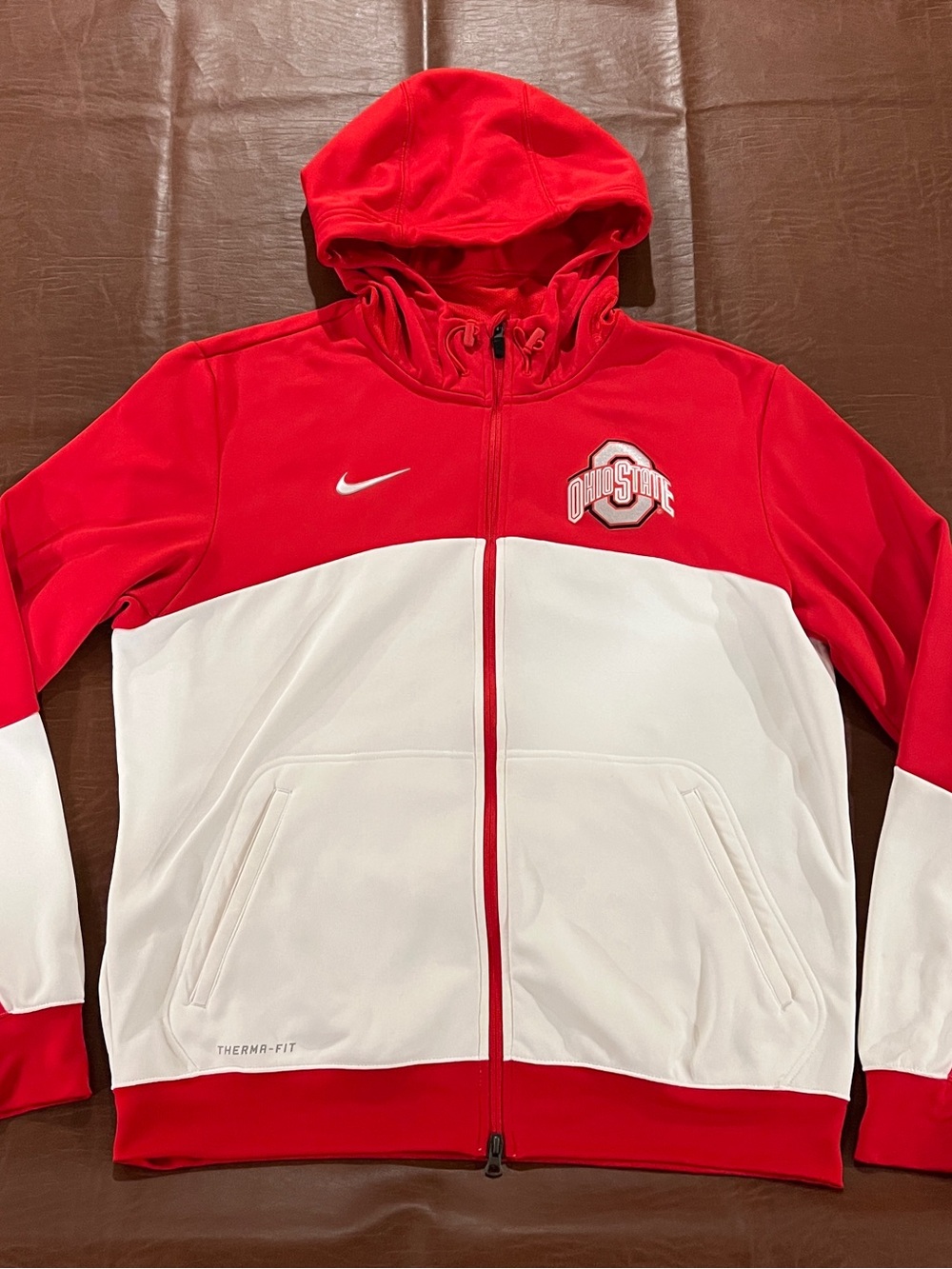 Nike Therma-Fit Elite Ohio State Buckeyes Full-Zip Hoodie Sweatshirt - Large